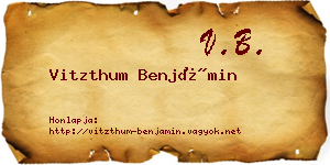 Vitzthum Benjámin névjegykártya